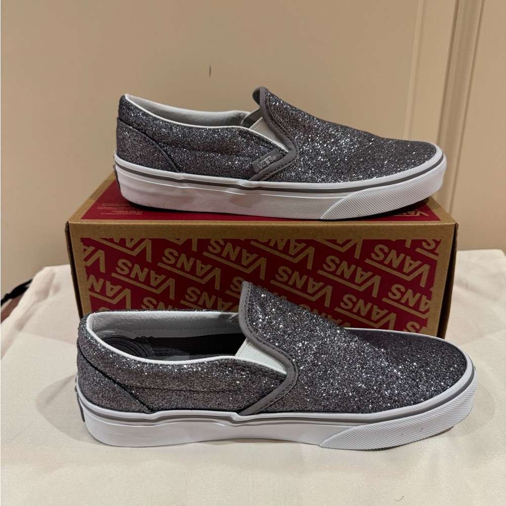 Brand new classic slip on vans glitter gunmetal - Picture 2 of 3
